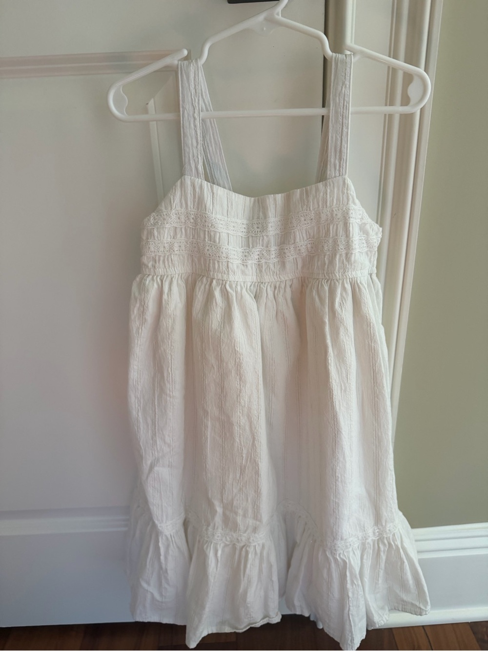 Calvin Klein Jeans White Sleeveless Cotton Sundress for Girls